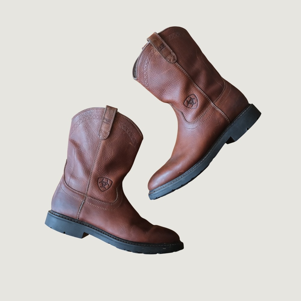 Ariat Roper Boots Mens Brown Leather Pull On Western Vintage 11D 10002428